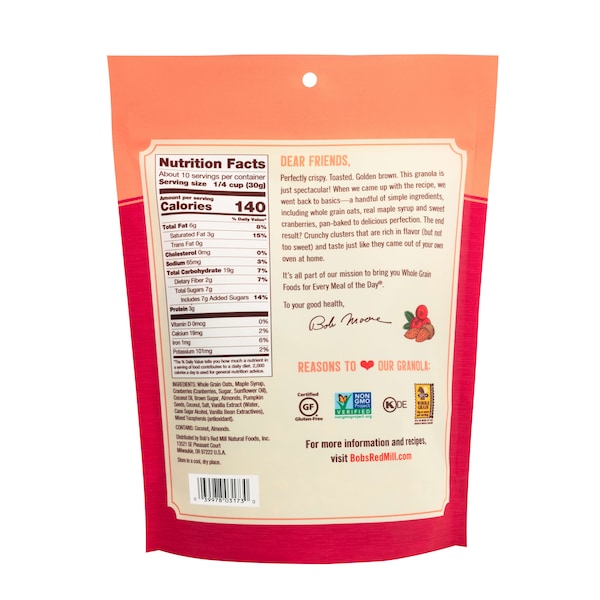 Bobs Red Mill Natural Foods Bob's Red Mill Cranberry Almond Granola, PK6 - 1359S116
