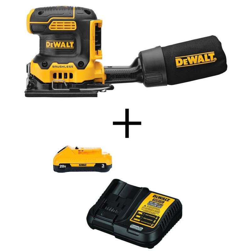 Lijadora inalámbrica DEWALT 20V MAX XR de velocidad variable de 1/4 de hoja, (1) batería de iones de litio de 20V 3.0Ah y cargador máx. de 12V-20V - DCW200BW230C