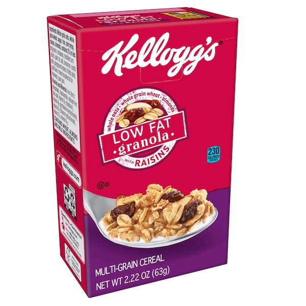 Kelloggs Low Fat Granola With Raisins Multi Grain Cereal 2.22 oz., PK70 - 3800022013