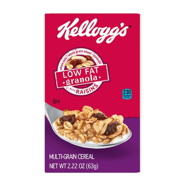 Kelloggs Low Fat Granola With Raisins Multi Grain Cereal 2.22 oz., PK70 - 3800022013