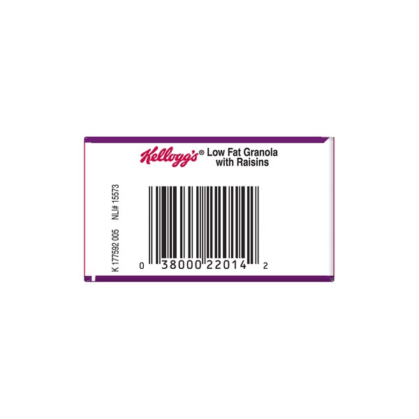 Kelloggs Low Fat Granola With Raisins Multi Grain Cereal 2.22 oz., PK70 - 3800022013