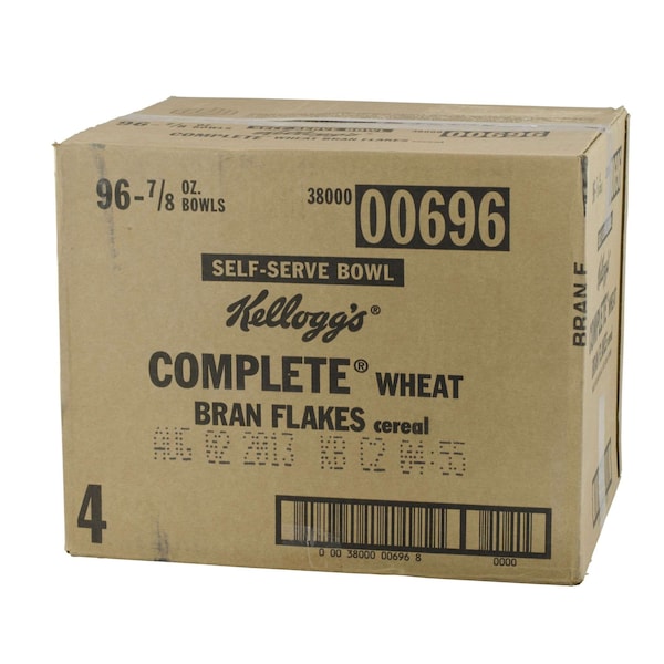 Kelloggs Kellogg's All Bran Complete Wheat Flakes Cereal .88 oz. Bowl, PK96 - 3800000696