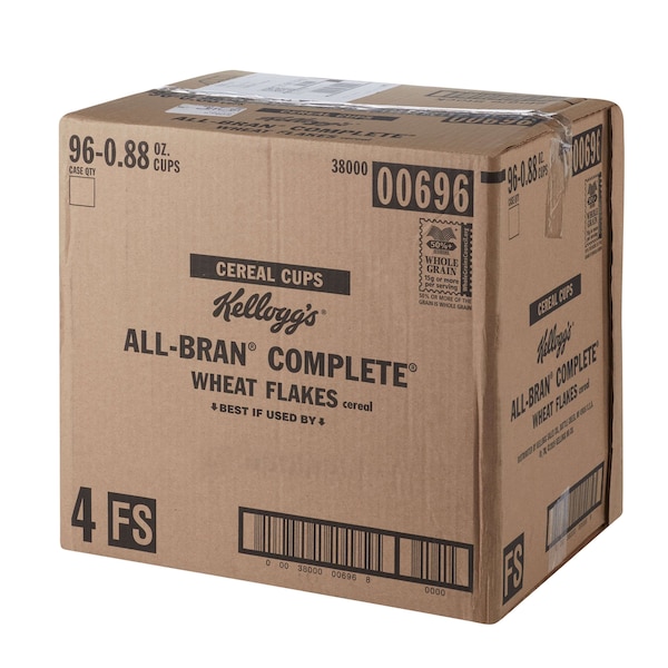 Kelloggs Kellogg's All Bran Complete Wheat Flakes Cereal .88 oz. Bowl, PK96 - 3800000696