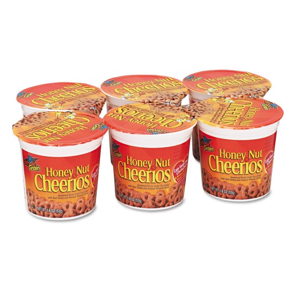 General Mills Honey Nut Cheerios Cereal, Single-Serve 1.8 oz Cup, 6PK - GEM13898