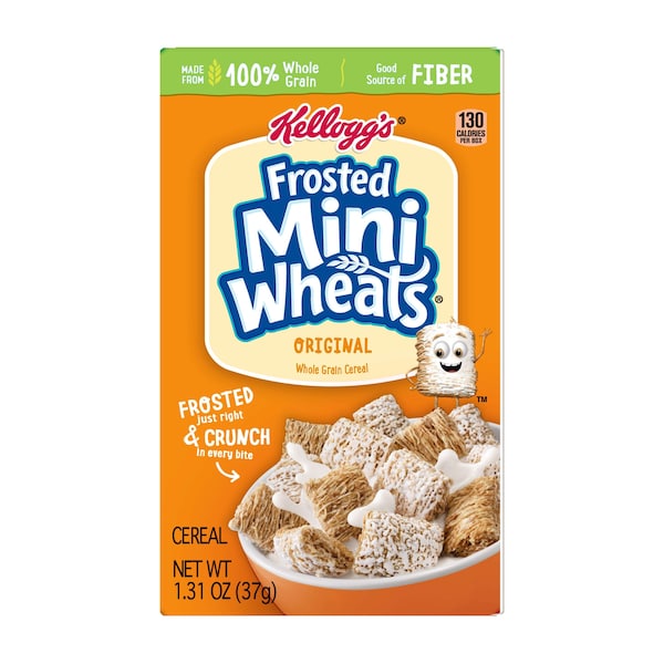 Kelloggs Mini Wheats Frosted Whole Grain Bite Size Cereal 1.3 oz., PK70 - 3800021992