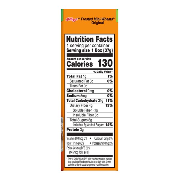 Kelloggs Mini Wheats Frosted Whole Grain Bite Size Cereal 1.3 oz., PK70 - 3800021992