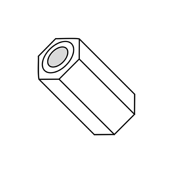 Zoro Select Hex Spacer, #4 Screw Size, Natural Nylon, 1/4 in Overall Lg, 0.115 in Inside Dia, 1000 PK - 140404HSN