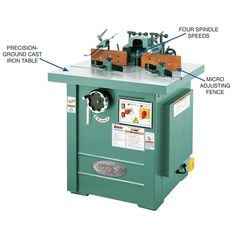 Grizzly Industrial 5 HP Profesional Spindle Shaper - G5912Z