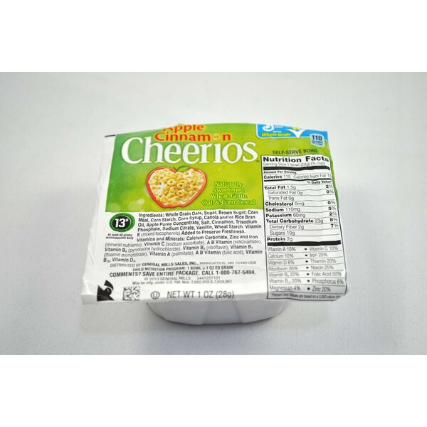 Cheerios General Mills Apple Cinnamon Cheerios. 1 oz. Bowl Pack, PK96 - 16000-31879