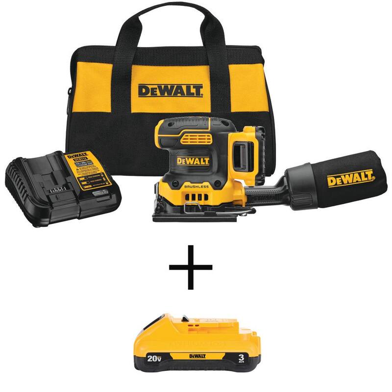 Lijadora inalámbrica DEWALT 20V MAX XR de velocidad variable con batería de 20V 2.0Ah, batería de 3.0Ah y cargador - DCW200D1WDCB230