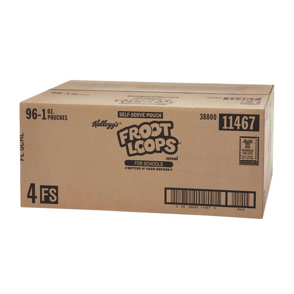 Kelloggs Kellogg's Reduced Sugar Froot Loops Cereal 1 oz. Bowl, PK96 - 3800011467