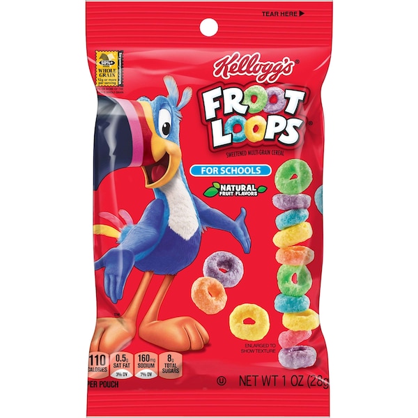 Kelloggs Kellogg's Reduced Sugar Froot Loops Cereal 1 oz. Bowl, PK96 - 3800011467