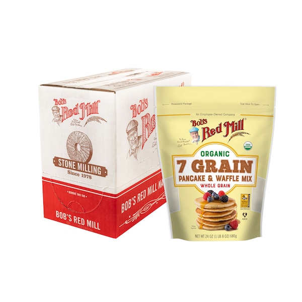 Bobs Red Mill Natural Foods Bob's Red Mill Organic 7 Grain Pancake And Waffle Mix 24 oz. Bag, PK4 - 6172S244