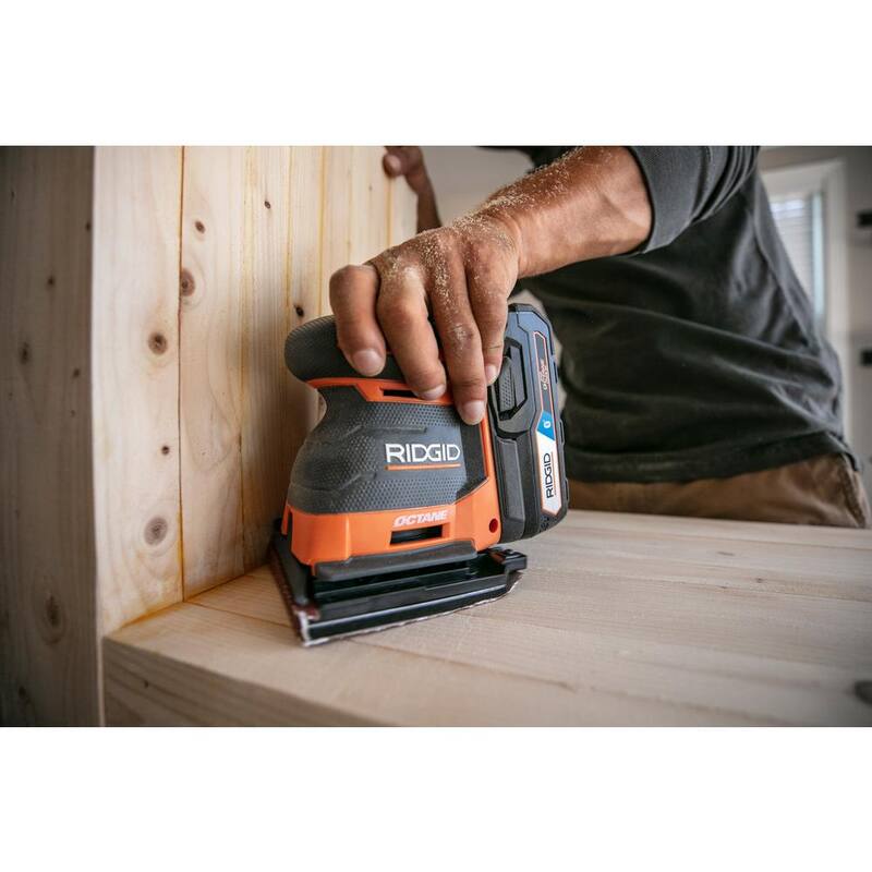 Lijadora de Hoja Inalámbrica 1/4 de 3 Velocidades sin Escobillas RIDGID 18V con Batería de Iones de Litio de 2.0 Ah - R86064B-AC8400802
