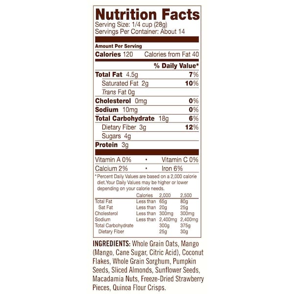 Bobs Red Mill Natural Foods Bob's Red Mill Gluten Free Tropical Muesli 14 oz. Bag, PK4 - 1975S144