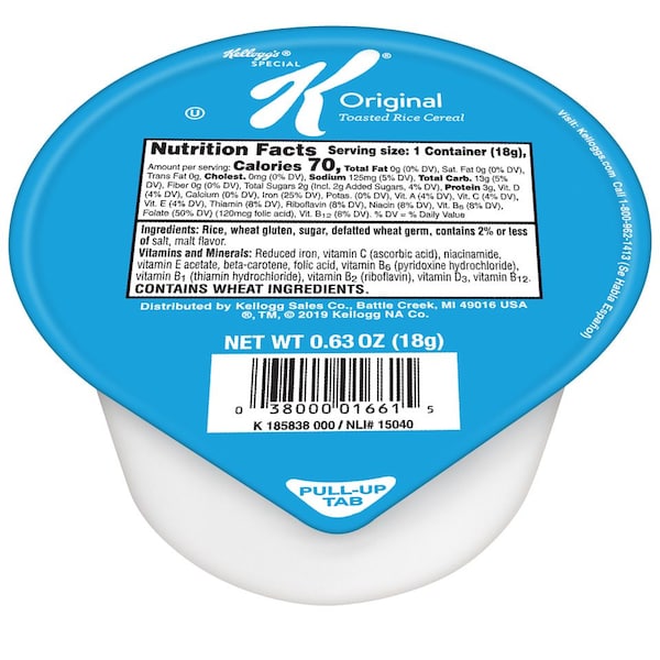Kelloggs Kellogg's Special K Cereal .62 oz. Bowl, PK96 - 3800001696