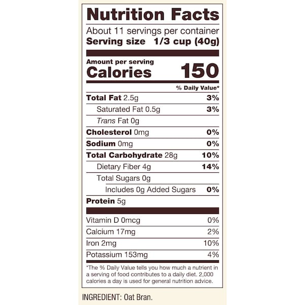 Bobs Red Mill Natural Foods Bob's Red Mill Gluten Free Oat Bran Hot Cereal 16 oz. Bag, PK4 - 1985S164