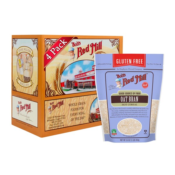 Bobs Red Mill Natural Foods Bob's Red Mill Gluten Free Oat Bran Hot Cereal 16 oz. Bag, PK4 - 1985S164