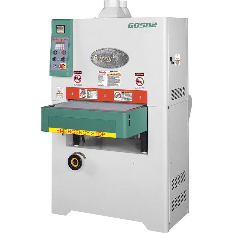 Lijadora de banda ancha tipo platen de 24 pulgadas y 10 HP - G0582 de Grizzly Industrial
