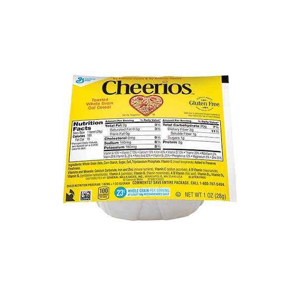 Cheerios Cheerios Whole Grain Oat Gluten Free Cereal Bowlpak 1 oz., PK96 - 16000-32262