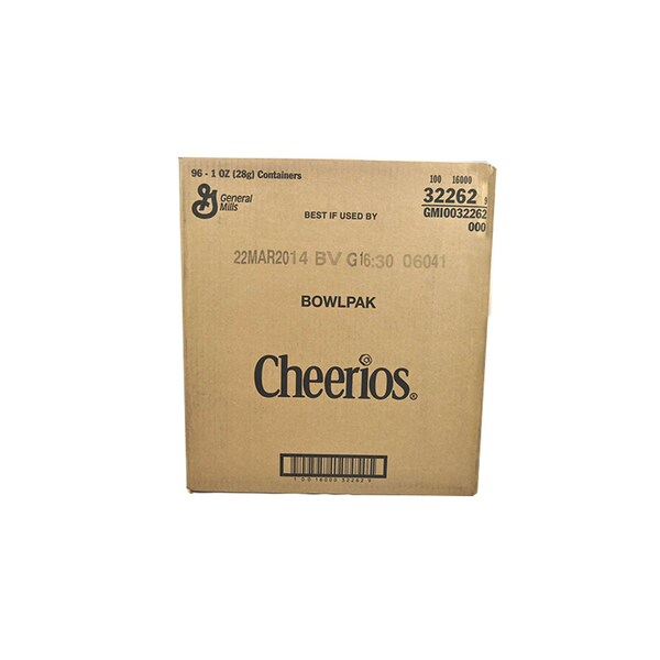 Cheerios Cheerios Whole Grain Oat Gluten Free Cereal Bowlpak 1 oz., PK96 - 16000-32262