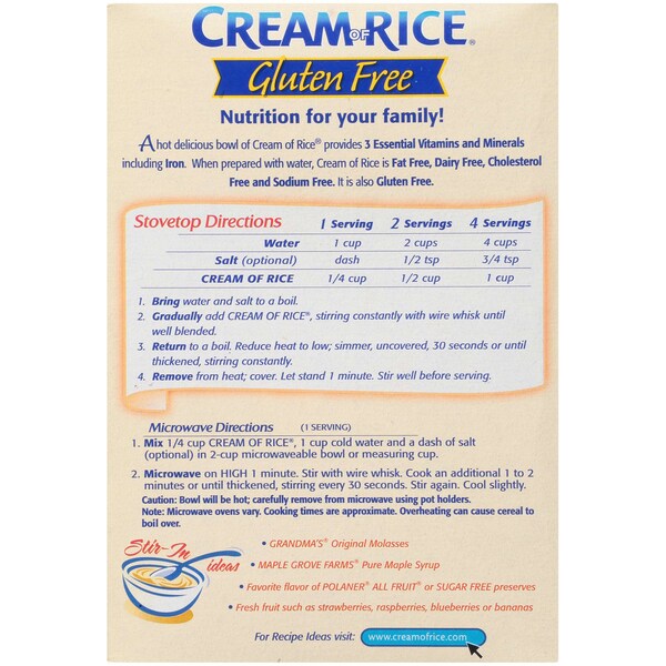 Cream Of Rice Stove Rice, PK12 - 80100698