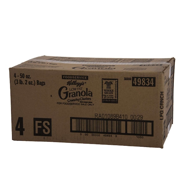 Kelloggs Low Fat No Nuts No Raisins Crunchy Granola Clusters Cereal 50 oz., PK4 - 3800049834