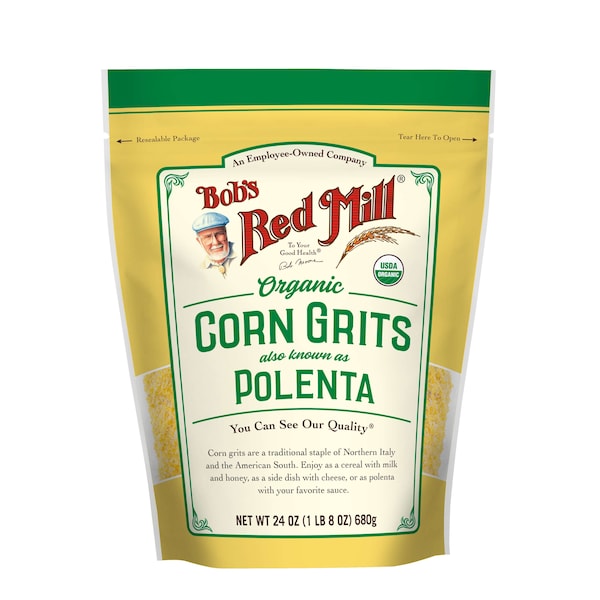 Bobs Red Mill Natural Foods Organic Corn Grits/Polenta 24 oz. Resealable Pouches, PK4 - 6009S244