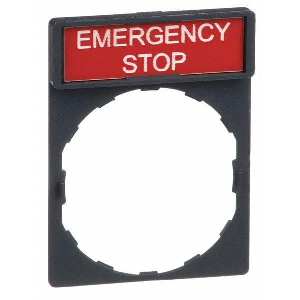 Placa de leyenda Schneider Electric, Paro de Emergencia, Blanco/Rojo - ZBY2330