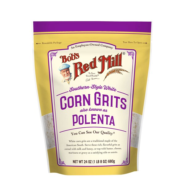 Bobs Red Mill Natural Foods Bob's Red Mill White Corn Grits 24 oz. Resealable Pouches, PK4 - 1149S244