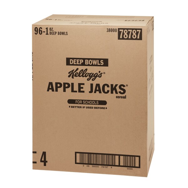 Kelloggs Kellogg's Reduced Sugar Whole Grain Apple Jacks Cereal 1 oz., PK96 - 3800078787