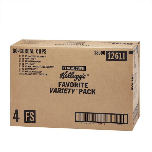 Kelloggs Favorite Variety Cereal Pack 1.91 oz., PK60 - 3800012611