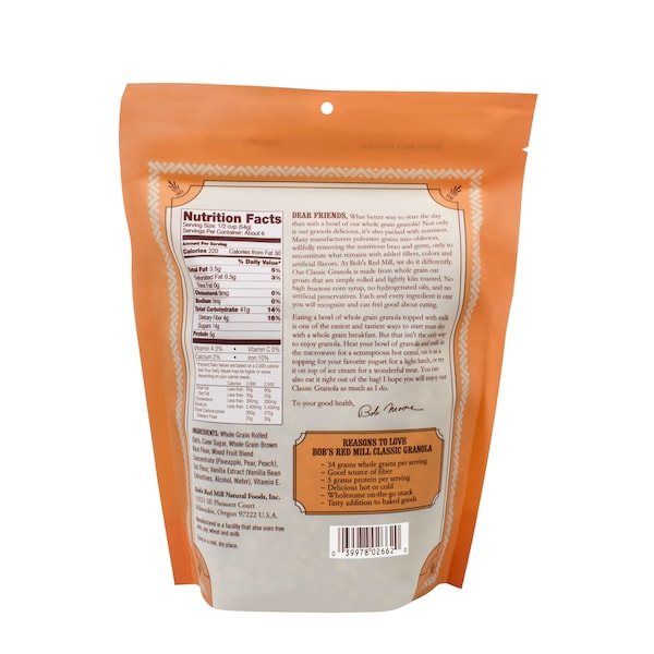 Bobs Red Mill Natural Foods Bob's Red Mill Classic Granola 12 oz. Bag, PK4 - 1669S124