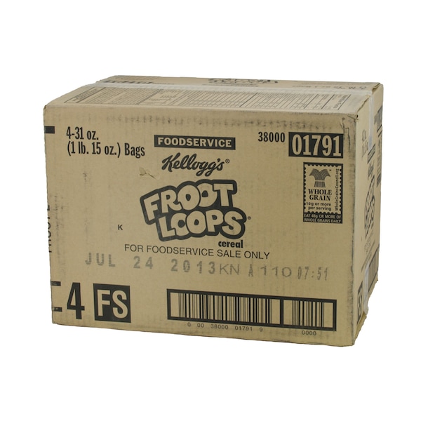 Kelloggs Kellogg's Froot Loops Cereal Kosher 31 oz. Bags, PK4 - 3800001791
