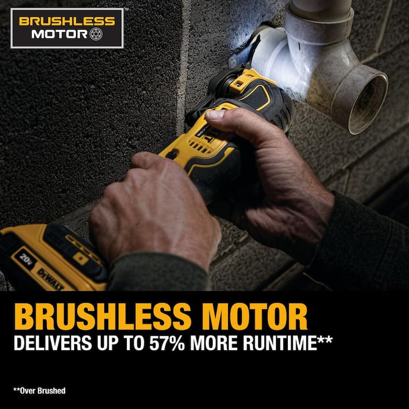 Herramienta oscilante multitareas inalámbrica sin escobillas DEWALT ATOMIC 20V MAX con (1) batería de 20V 2.0Ah y cargador - DCS354D1