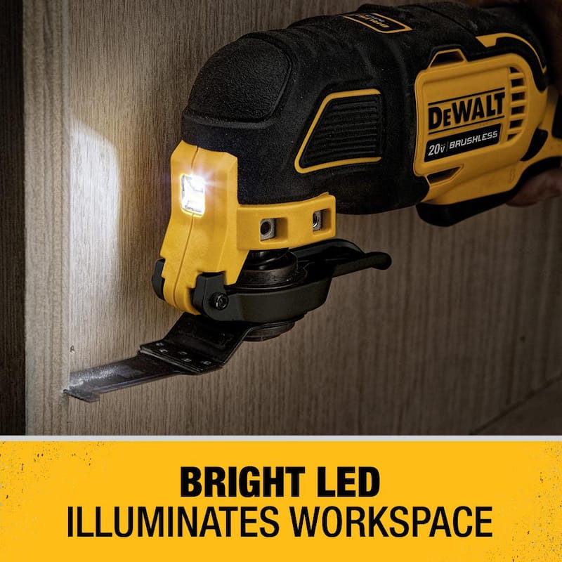 Herramienta oscilante multitareas inalámbrica sin escobillas DEWALT ATOMIC 20V MAX con (1) batería de 20V 2.0Ah y cargador - DCS354D1