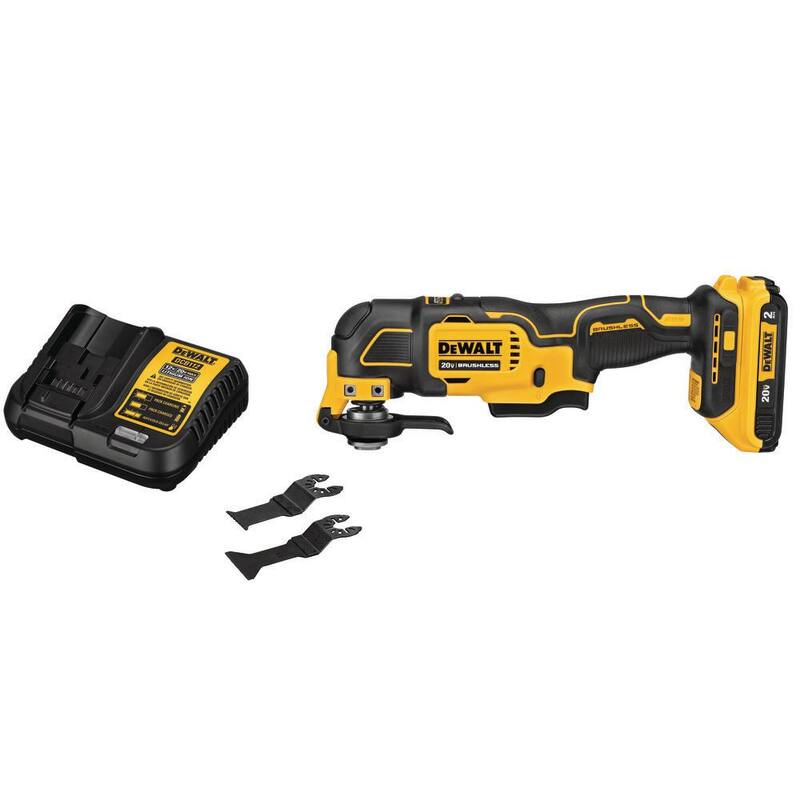 Herramienta oscilante multitareas inalámbrica sin escobillas DEWALT ATOMIC 20V MAX con (1) batería de 20V 2.0Ah y cargador - DCS354D1