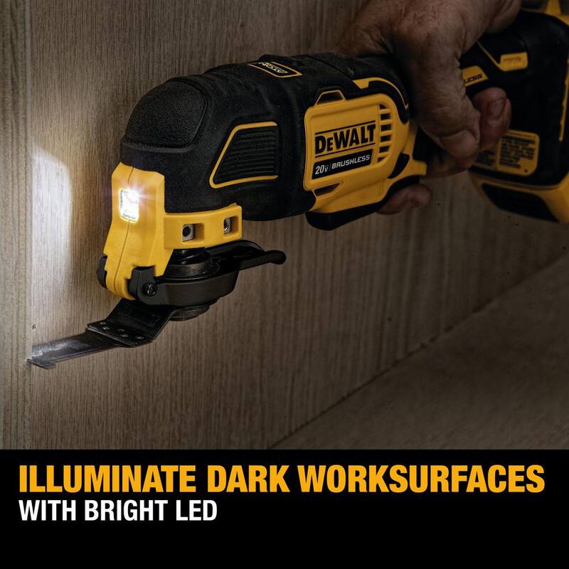 Herramienta oscilante multitareas inalámbrica sin escobillas DEWALT ATOMIC 20V MAX con (1) batería de 20V 2.0Ah y cargador - DCS354D1