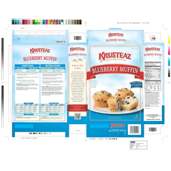 Krusteaz Krusteaz Professional Blueberry Muffin Mix 5lbs Box, PK6 - 734-0224