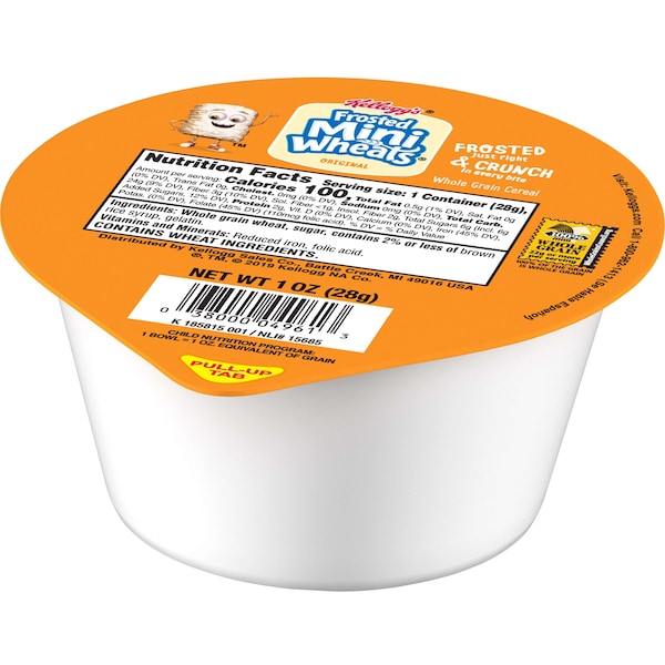 Kelloggs Kellogg's Frosted Mini Wheats Bite Size Cereal 1 oz. Bowl, PK96 - 3800004996