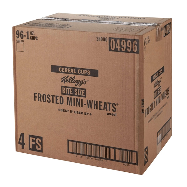 Kelloggs Kellogg's Frosted Mini Wheats Bite Size Cereal 1 oz. Bowl, PK96 - 3800004996