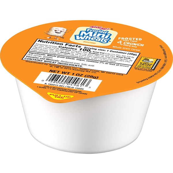 Kelloggs Kellogg's Frosted Mini Wheats Bite Size Cereal 1 oz. Bowl, PK96 - 3800004996