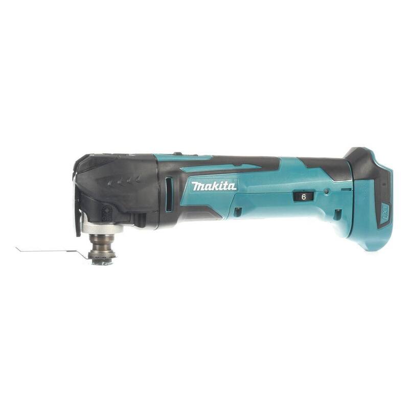 Herramienta múltiple oscilante inalámbrica de velocidad variable Makita 18V LXT de ion de litio (solo herramienta) con adaptadores de cuchilla y accesorios - XMT03Z.