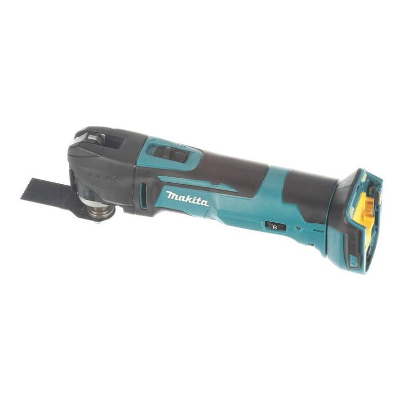 Herramienta múltiple oscilante inalámbrica de velocidad variable Makita 18V LXT de ion de litio (solo herramienta) con adaptadores de cuchilla y accesorios - XMT03Z.