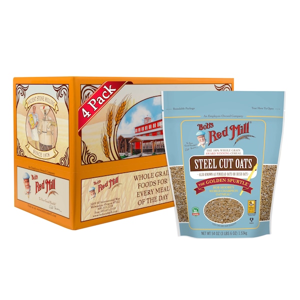 Bobs Red Mill Natural Foods Bob's Red Mill Steel Cut Oats 54 oz. Bag, PK4 - 1385S544