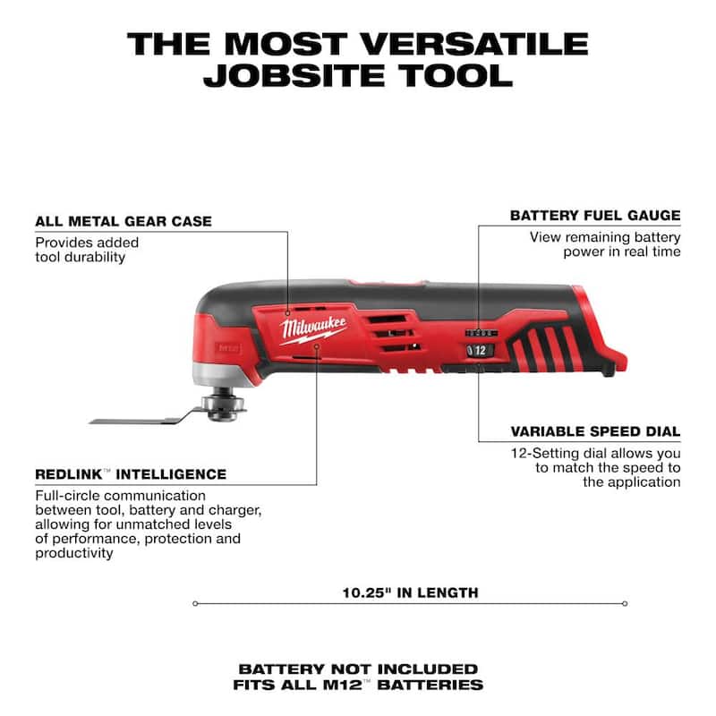 Herramienta multifunción inalámbrica Milwaukee M12 12V de iones de litio (solo herramienta) - 2426-20