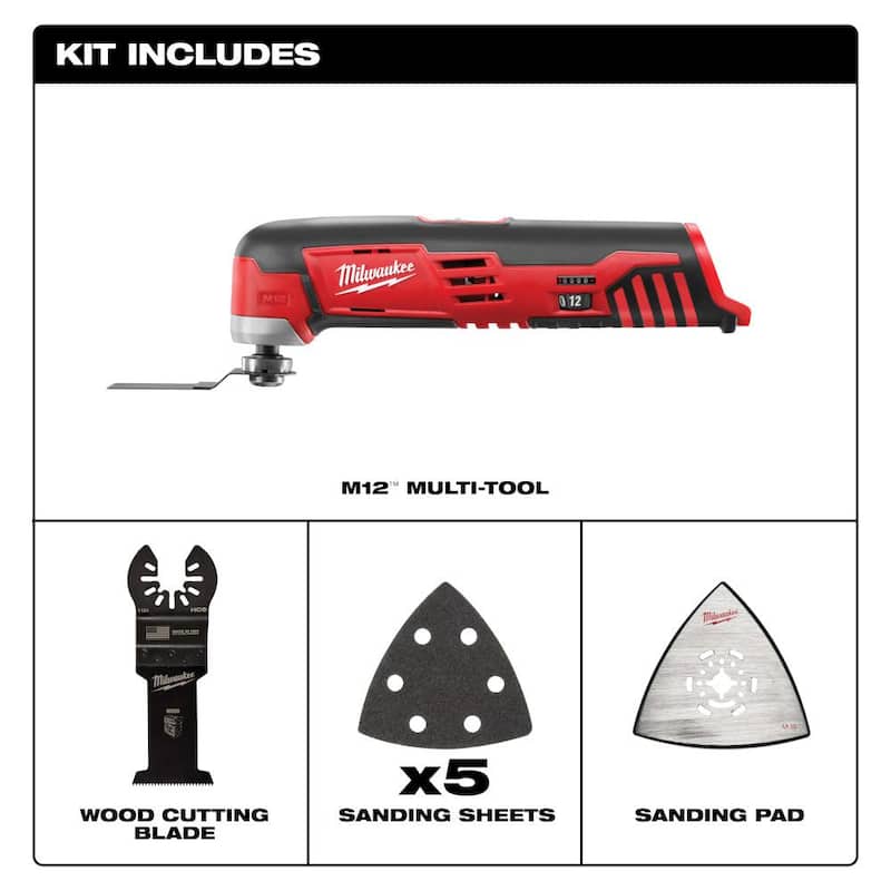 Herramienta multifunción inalámbrica Milwaukee M12 12V de iones de litio (solo herramienta) - 2426-20