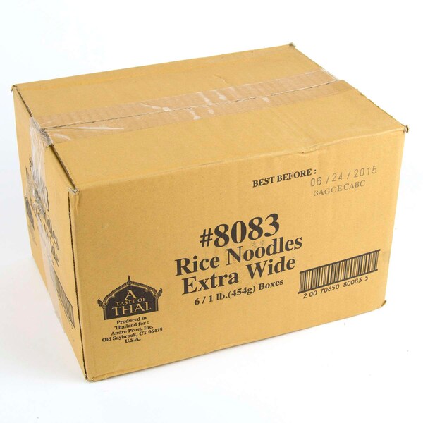A Taste Of Thai Wide Rice Noodles, PK6 - 8083