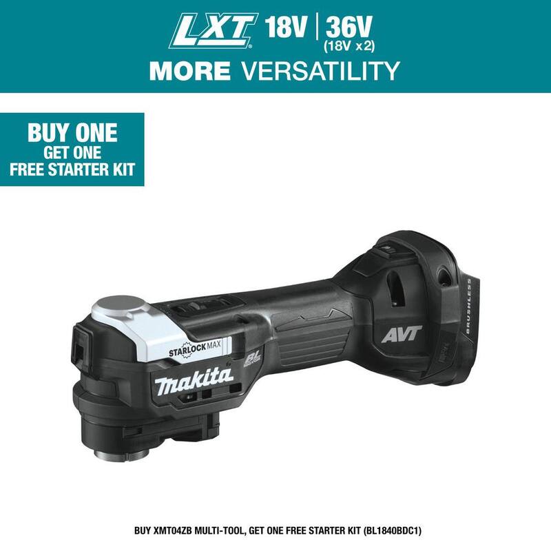Herramienta múltiple inalámbrica Makita 18V LXT Sub-Compact Lithium-Ion Brushless StarlockMax (Solo herramienta) - XMT04ZB