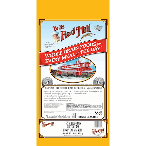 Bobs Red Mill Natural Foods Bob's Red Mill Gluten Free Honey Oat Granola 25lbs - 1971B25